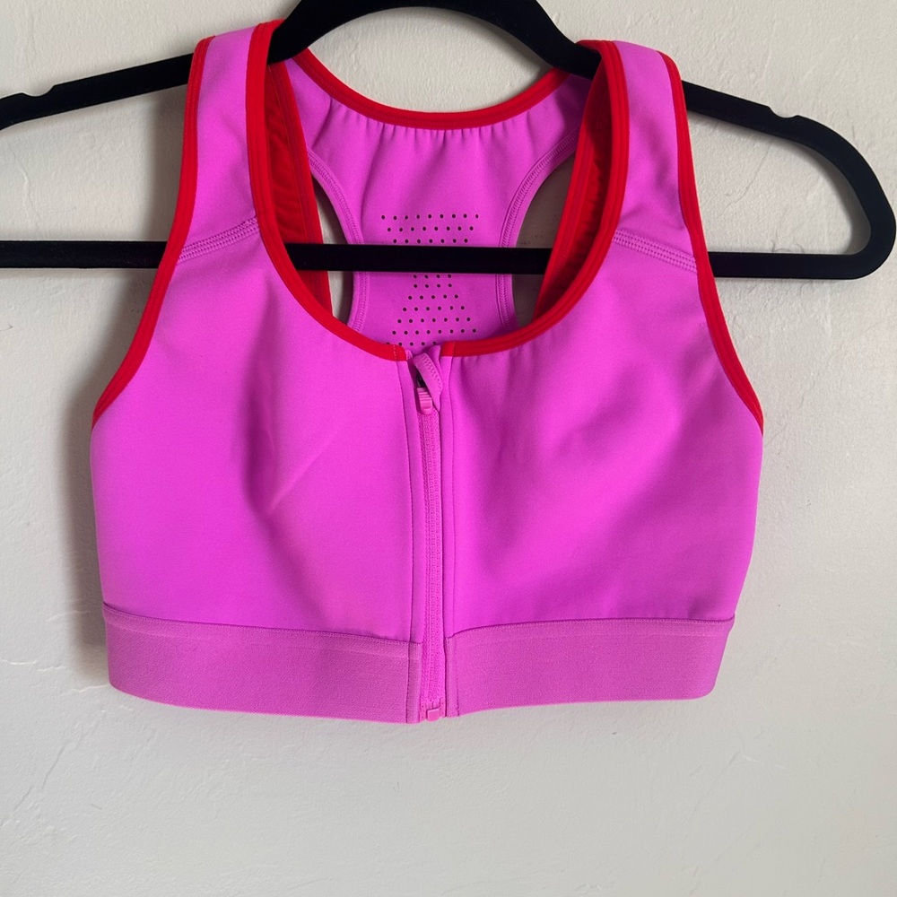 Fabletics Pink and Red Sports Bra